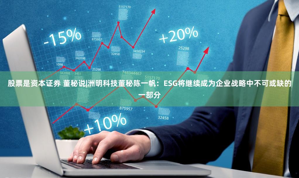 股票是资本证券 董秘说|洲明科技董秘陈一帆：ESG将继续成为企业战略中不可或缺的一部分