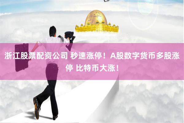 浙江股票配资公司 秒速涨停！A股数字货币多股涨停 比特币大涨！